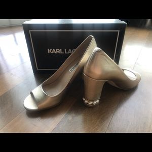 Karl Lagerfeld Gold Heels - BRAND NEW